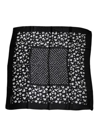 Dolce & Gabbana Womens Floral Silk Scarf Black