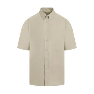 Burberry Camicia Verde di Cotone a Maniche Corte - - Shirts - Uomo - Beige - M
