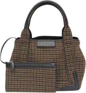 Balenciaga Pre-owned Handbags, female, Brown, Size: ONE SIZE Pre-owned Navy Cabas S