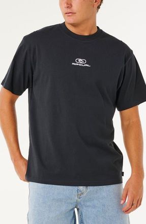 Rip Curl Pill Icon Embroidered Logo T-Shirt in Black at Nordstrom, Size Xx-Large