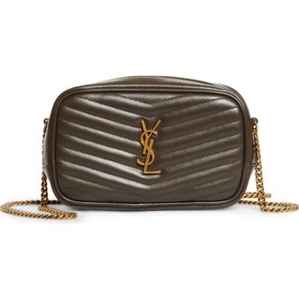 Saint Laurent Mini Lou Matelass&eacute; Leather Camera Bag in Light Musk at Nordstrom