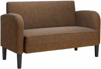 vidaXL Sofá Loveseat Marrón 110 cm Cuero Sintético vidaXL