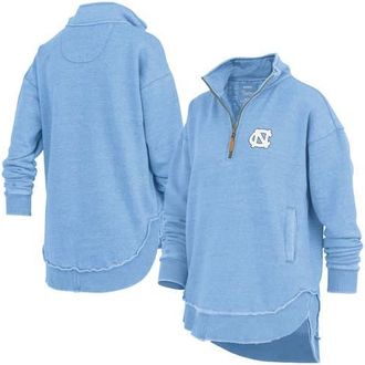 Pressbox Womens Pressbox Light Blue North Carolina Tar Heels Northfork Sojourn Poncho Quarter-Zip Sweatshirt at Nordstrom, Size Xx-Large