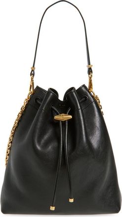 Jimmy Choo London Cinch Leather Bucket Bag in Black/Gold at Nordstrom