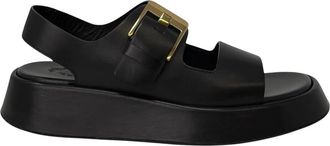 Tod's Sandalo Gomma 95L Fibbia - Dames - Sandalen - Zwart - 38 EU - Leer - Schoenen