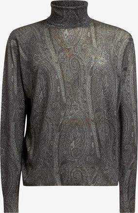 Etro Feiner Rollkragenpullover aus Kaschmir und Seide Paisley
