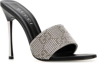 Gucci Womens Embellished Fabric Bombshell Mules Ltgreycrybdiamon Sandali Sandal
