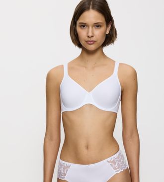 Triumph B&uuml;gel-BH TRIUMPH Modern Soft+Cotton W, Damen, Gr. 100, Cup C, weiss (wei&szlig;), Microtouch, Obermaterial: 39% Polyamid, 38% Baumwolle, 23% Elasthan, unifa