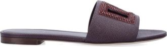 Dolce & Gabbana Bianca Flat Slide - Dames - Sandalen - Paars - 36 EU - Leer - Schoenen