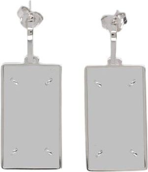 Maison Margiela Minimalist Rectangular Drop Earrings with Polished Finish