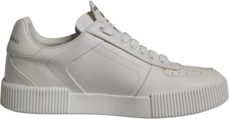 Dolce & Gabbana White Miami Leather Low Top Sneakers Womens Shoes (Pre-Owned)