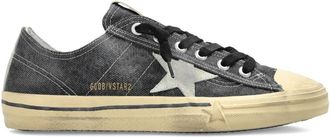 Golden Goose Distressed Black Canvas Contrast Star Sneakers