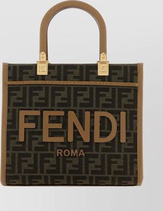Fendi embroidered fabric sunshine shopping bag