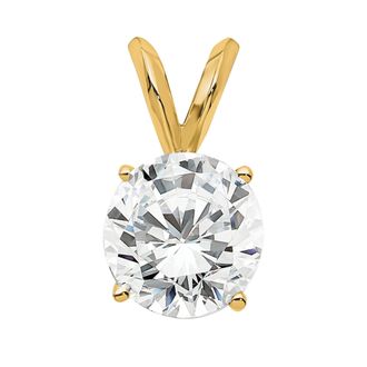 Diamond2Deal 14k Yellow Gold Round Lab Grown Diamond Solitaire Pendant (1ct, VS, G-H)