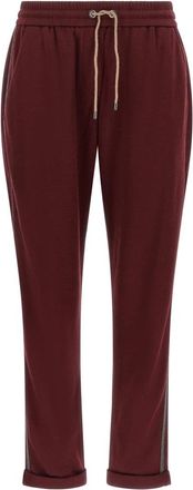 Brunello Cucinelli Track Joggers - Dames - Sweatpants - Rood - M - Katoen - Broeken