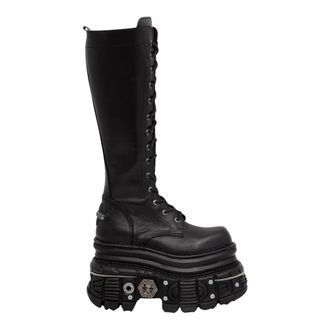 New Rock Schoenen, Dames, Zwart, 36 EU, Leer, High Boot