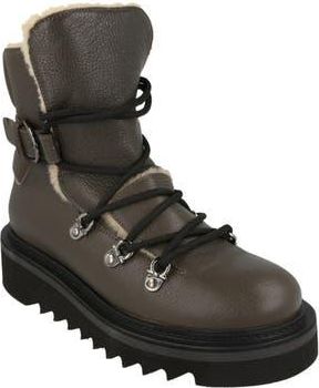 Ferragamo Elimo Genuine Shearling Leather Boot in Dark Grey at Nordstrom Rack, Size 4.5