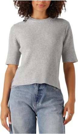 Object O-neck Knit Sweater in Grijs - Dames - Ronde hals truien - Grijs - S - Truien & Vesten