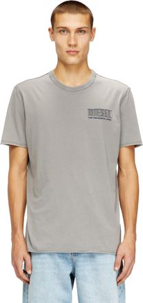 Diesel Acid-wash T-shirt with raw edges - T-Shirts - Man - Grey