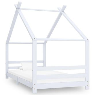 vidaXL Estructura De Cama Infantil Madera Maciza Pino Blanco 90x200 Cm Vidaxl