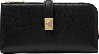 Kate Spade New York deco pebbled leather zip wallet in Black at Nordstrom