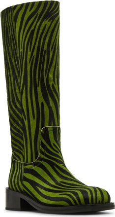 Steve Madden Riggs Genuine Calf Hair Tall Boot in Green Multi at Nordstrom Rack, Size 6.5