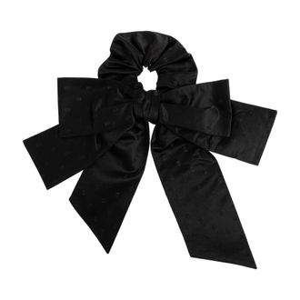Alexander McQueen Accessoires, Dames, Zwart, ONE Size, Skull Jacquard Bow Scrunchie