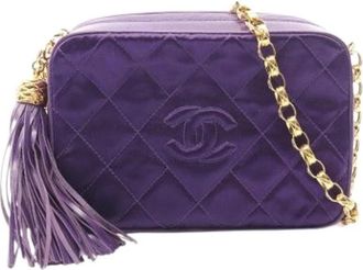 Chanel Pre-owned Vintage Stoffen Crossbody Tas - Dames - Vintage Schoudertas - Paars - ONE Size - Vintage