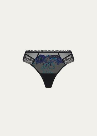 Lise Charmel Embroidered Lace & Tulle Thong