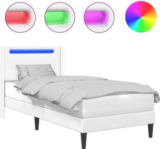 vidaXL Struttura Del Letto Con Testiera Bianco 100 X 200 Cm Similpelle Vidaxl