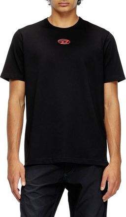 Diesel Metallic Oval D Logo T-Shirt in Very/Black at Nordstrom, Size X-Large