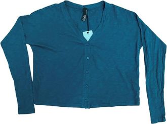 bobi Womens Button Up Long Sleeve Top In Dark Teal