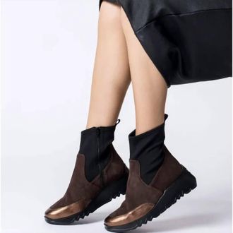 Wonders Women Singapur Ankle Boots In Brown/gold/black