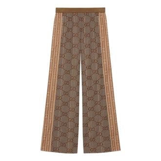 Gucci (WMNS) Gucci GG Jersey Jacquard Pants Brown Beige 767027-XJF7V-2481