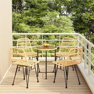 vidaXL Juego De Comedor De Jard&iacute;n 5 Piezas Rat&aacute;n Sint&eacute;tico Vidaxl