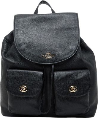Coach Black Leather Backpack (Pre-Owned)