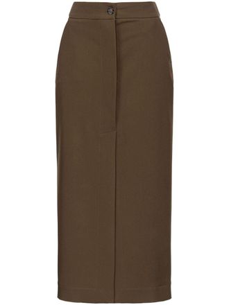 Pinko Lanterna midi-rok met split - Bruin