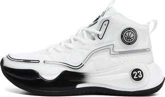 Generic Mens Basketball Shoes Lightweight Anti Slip Wear-Resistant Running Sports Training Boots Walking Shoes(White,5.5 UK)