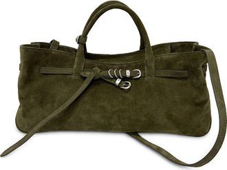 Margesherwood Grandma Used Suede Shoulder Bag in Dark Olive Suede at Nordstrom
