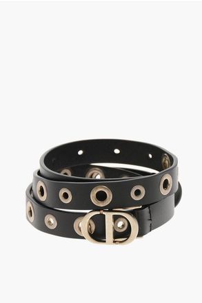 Dior Slim-Fit Leather Belt with Studs 20mm size 75