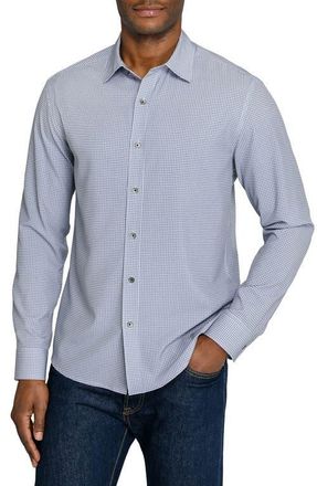 W.R.K Slim Fit Circle Geo Performance Button-Up Shirt in White/Blue at Nordstrom, Size Xx-Large