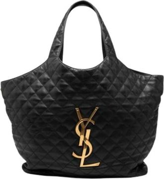 Saint Laurent Pre-owned Vintage Tote Bag - Dames - Vintage Shopper - Zwart - ONE Size - Leer - Vintage