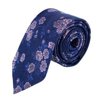 Trafalgar Store Big & Tall Florian Silk Novelty Necktie in Blue And Pink at Nordstrom