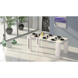 Dmora Mesa Extensible Detound, Mesa De Comedor Extensible, Consola Multiusos Con Extensiones, 100% Made In Italy, 186x80h76 Cm, Cemento - Dmora