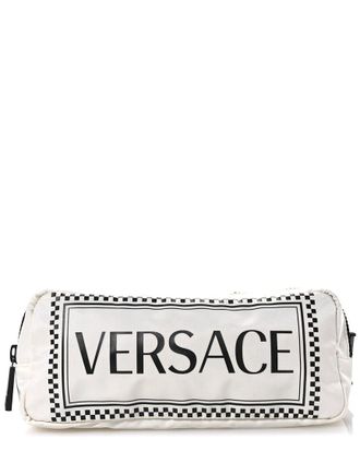 Versace White Nylon Logo Two-Tone Belt Bag (Authentic Pre-Loved)