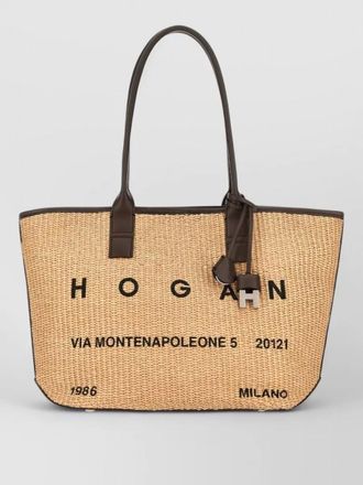 Hogan small raffia tote bag