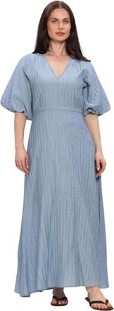 Selected Dames, Jurken, Blauw, Maat: XS Leer