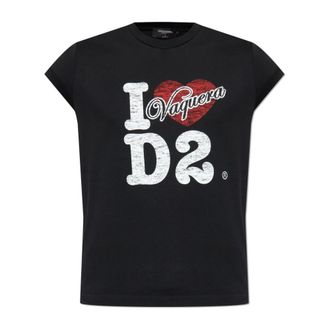 Dsquared2 T-Shirts, male, Black, Size: XL X Vaquera T-Shirt