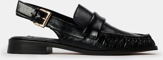 Steve Madden Womens Reeves Slingback Loafers with Block Heel in Black Lthr - Size UK 3