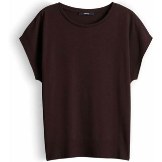 someday Kaja Short Sleeve Shirt - Dames - Tops - Bruin - Maat: S Katoen